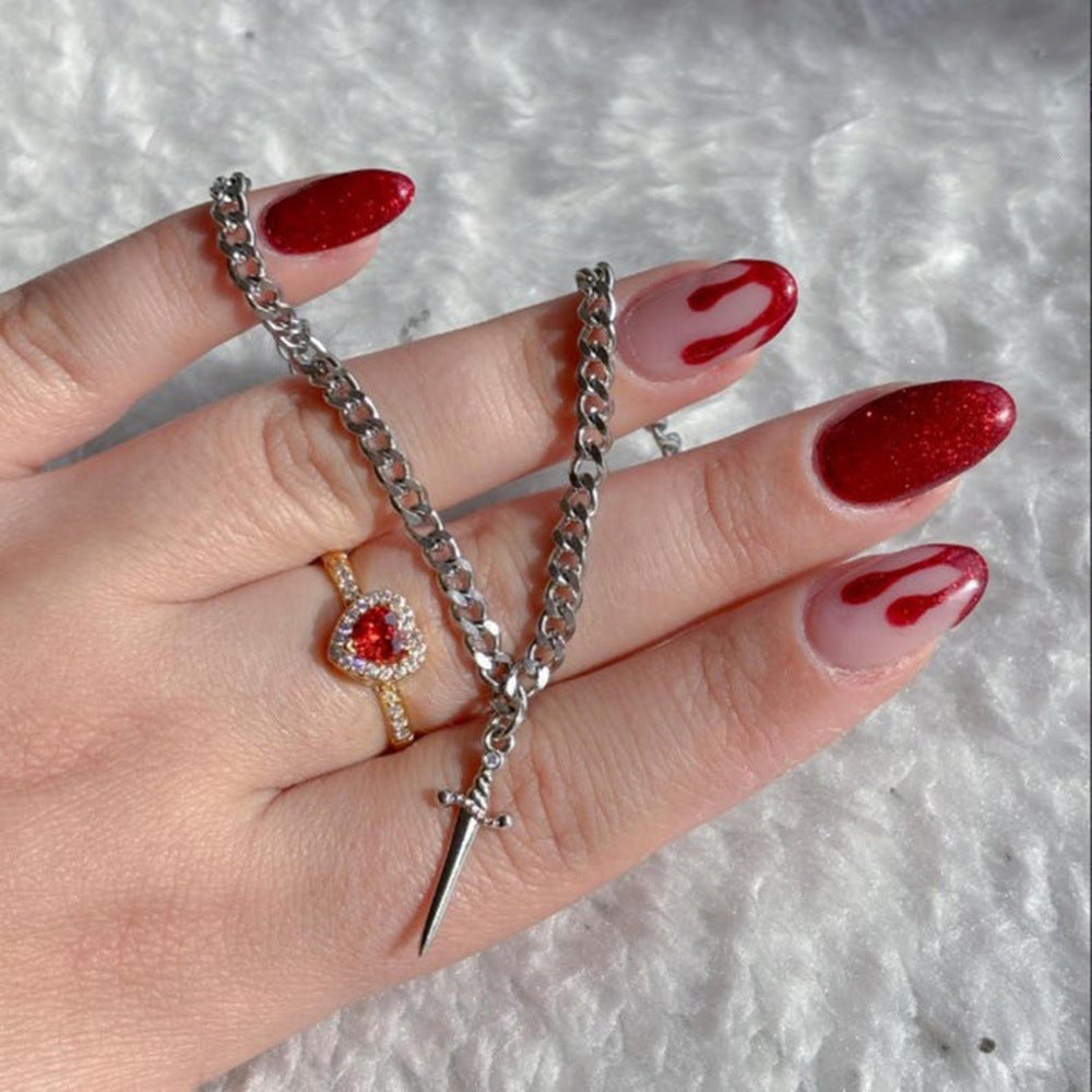 Wholesale Valentine' s Day one arrow through the heart love necklace