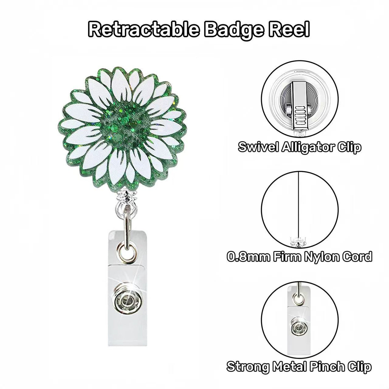 Wholesale Colorful petals sunflower flowers Badge Reels