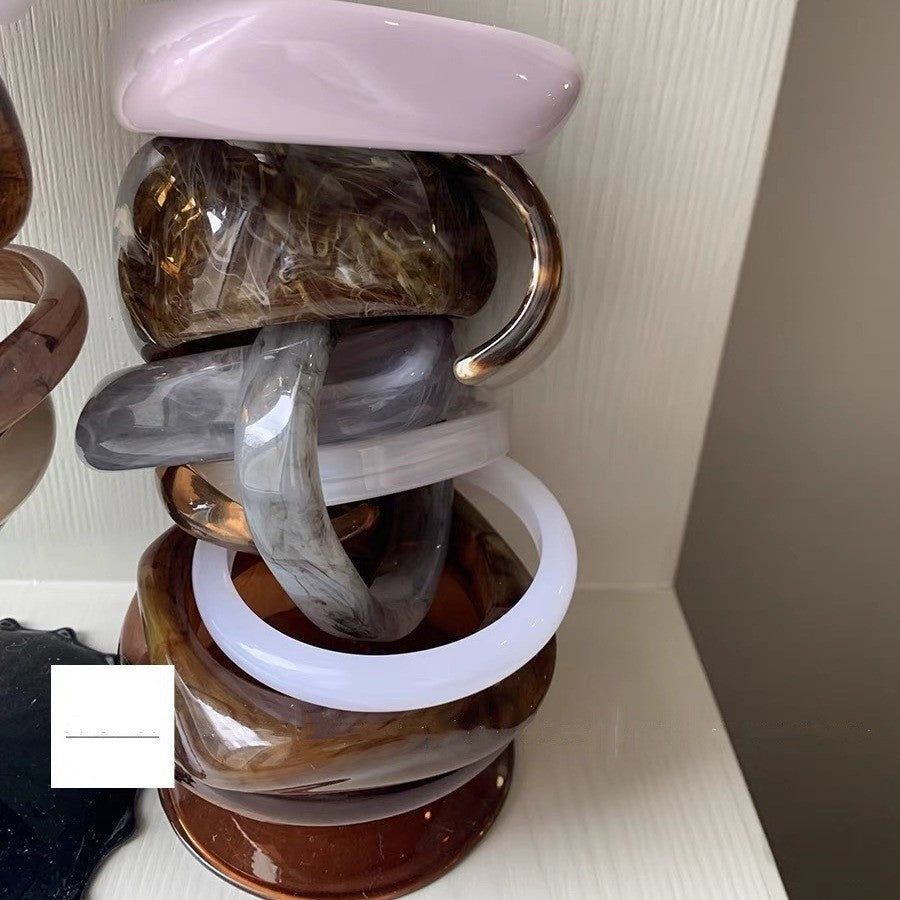 Wholesale Vintage Acrylic Geometric Irregular Ring Resin Bracelet