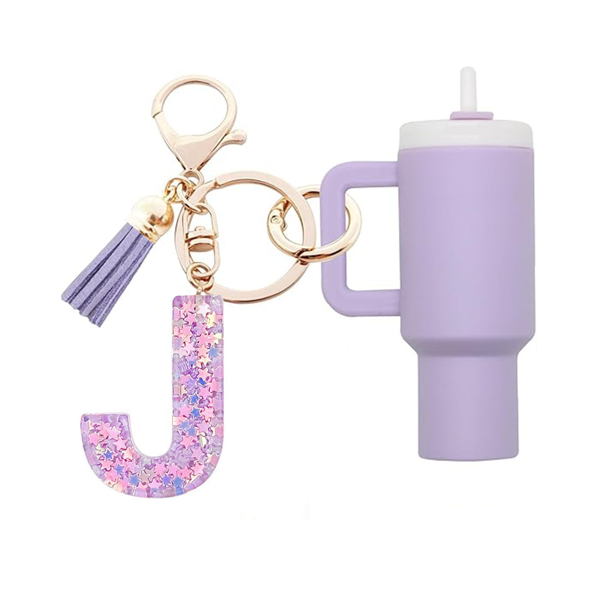 Wholesale Cute New Mini  26 Initials Ice Cup Tumbler Cup Keychain Can Wrap Women Backpack Pendant