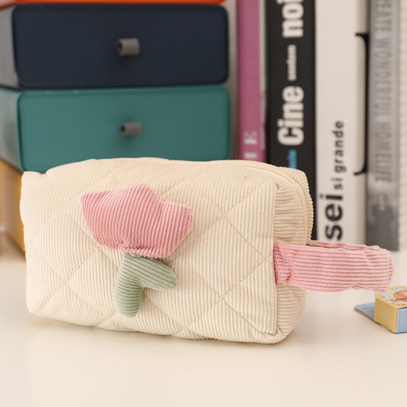 Wholesale Corduroy Simple Handheld Cosmetic Bag