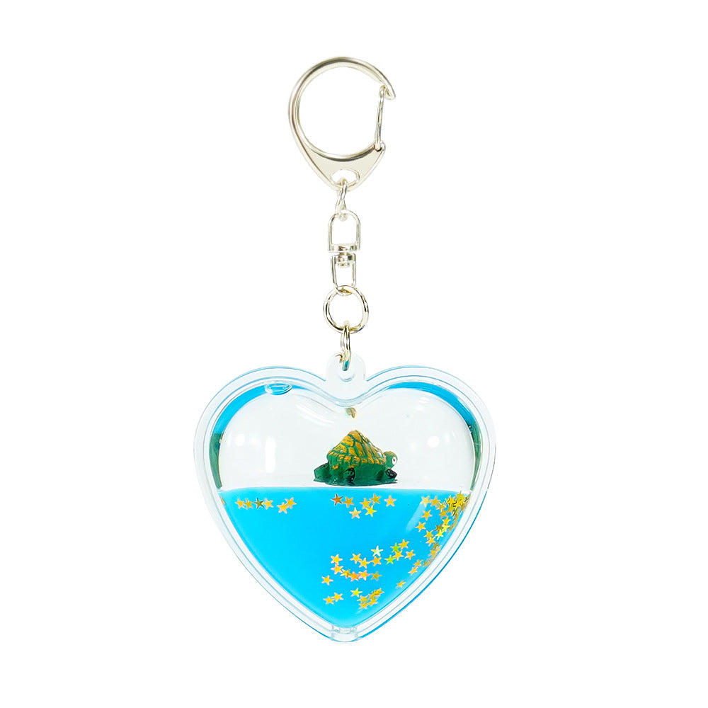 Wholesale Crystal Ball Ocean Series Acrylic Oil-Infused Liquid Quicksand Keychain