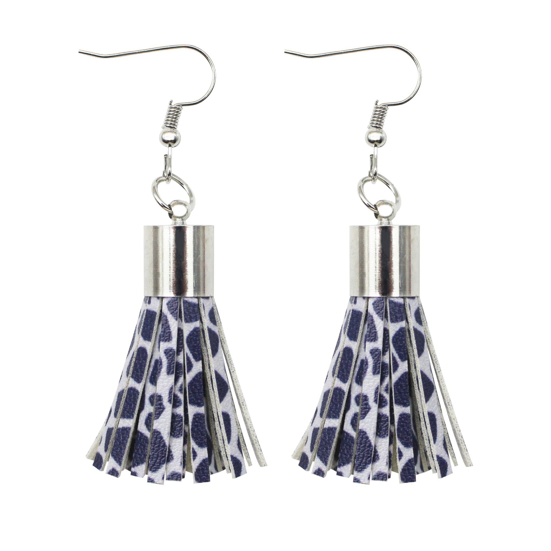 Wholesale Leopard Spot Leather Tassel PU Earrings