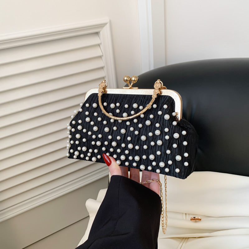 Wholesale Pearl Lock Handbag Versatile Ins Chain Shoulder Crossbody Bag