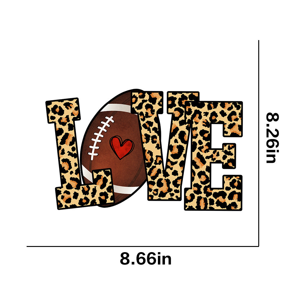 Wholesale Leopard print rugby pattern UV DTF Ready to Press Transfers Wraps