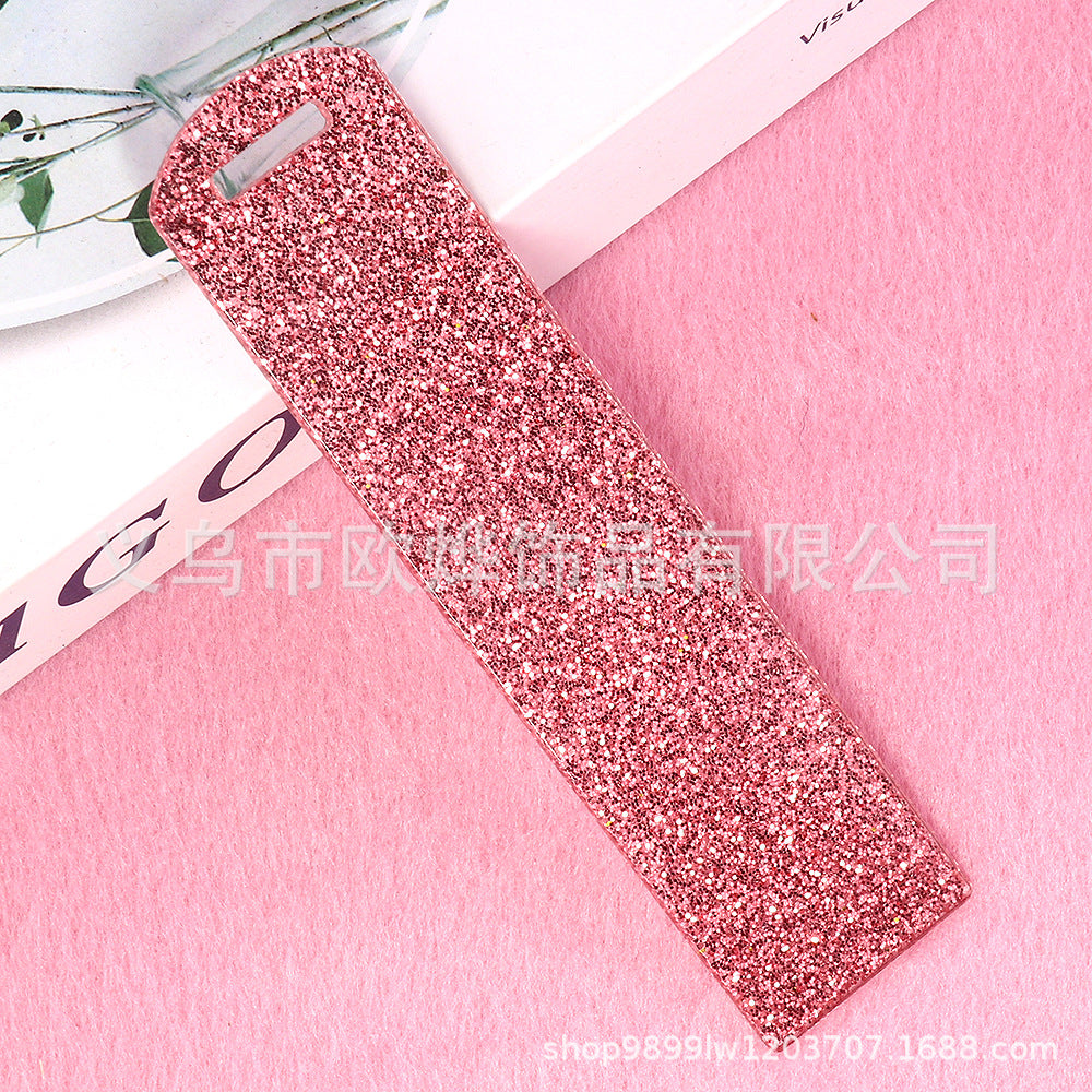 Wholesale 10pcs New Blank Glitter Acrylic Bookmark Di Pendant Card Bookmark