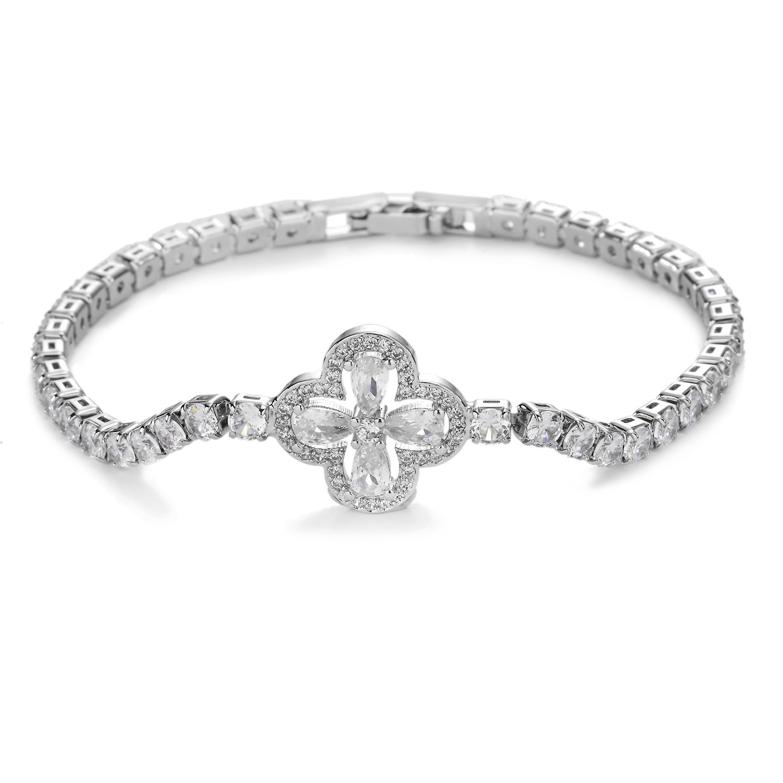 Wholesale Micropaved Zirconia Adjustable Copper Bracelet