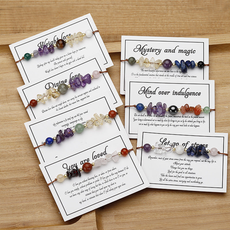 Wholesale Stone Beads Citrine Crushed Stone Round Beads Bracelet