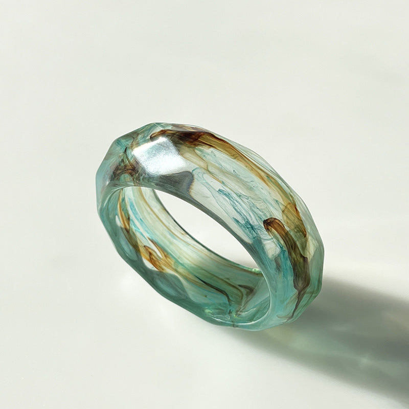 Wholesale Three-dimensional Crystal Imitation Colorful Acrylic Shaped Wide Textured Environmentally Friendly Bracelet