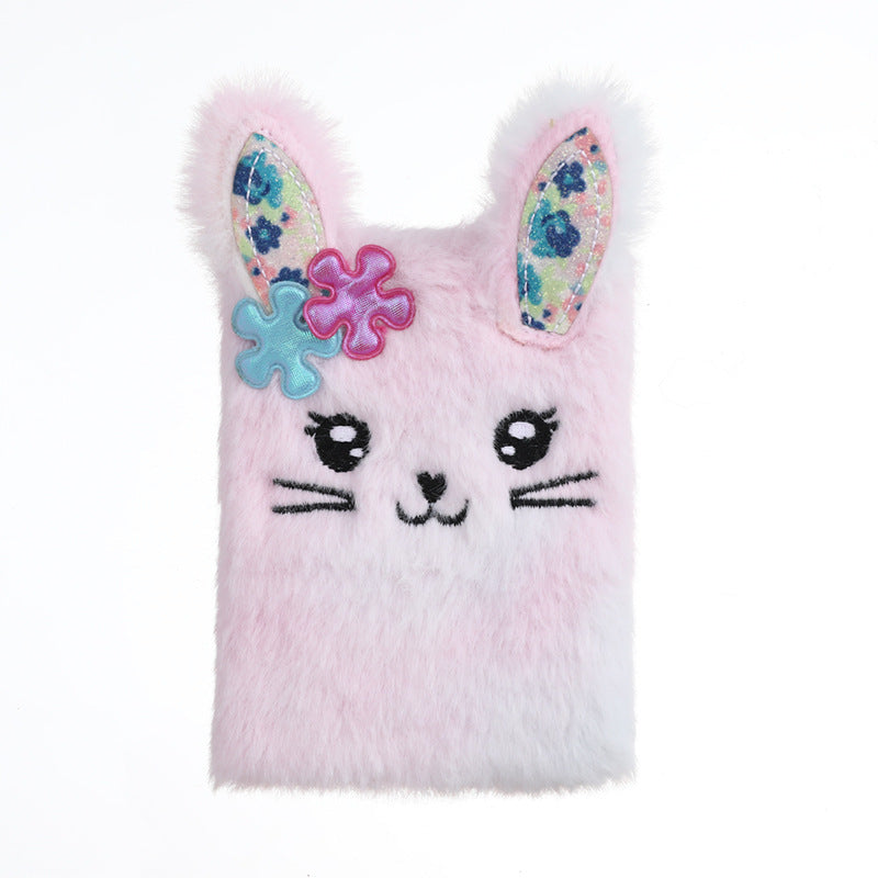 Wholesale Portable Mini Cartoon Plush Bunny Notebook