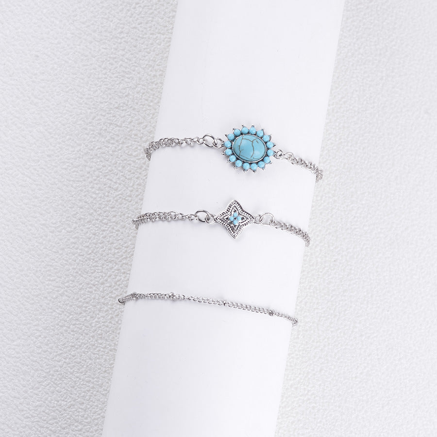 Wholesale Vintage Bohemian Style Faux Turquoise Bracelet