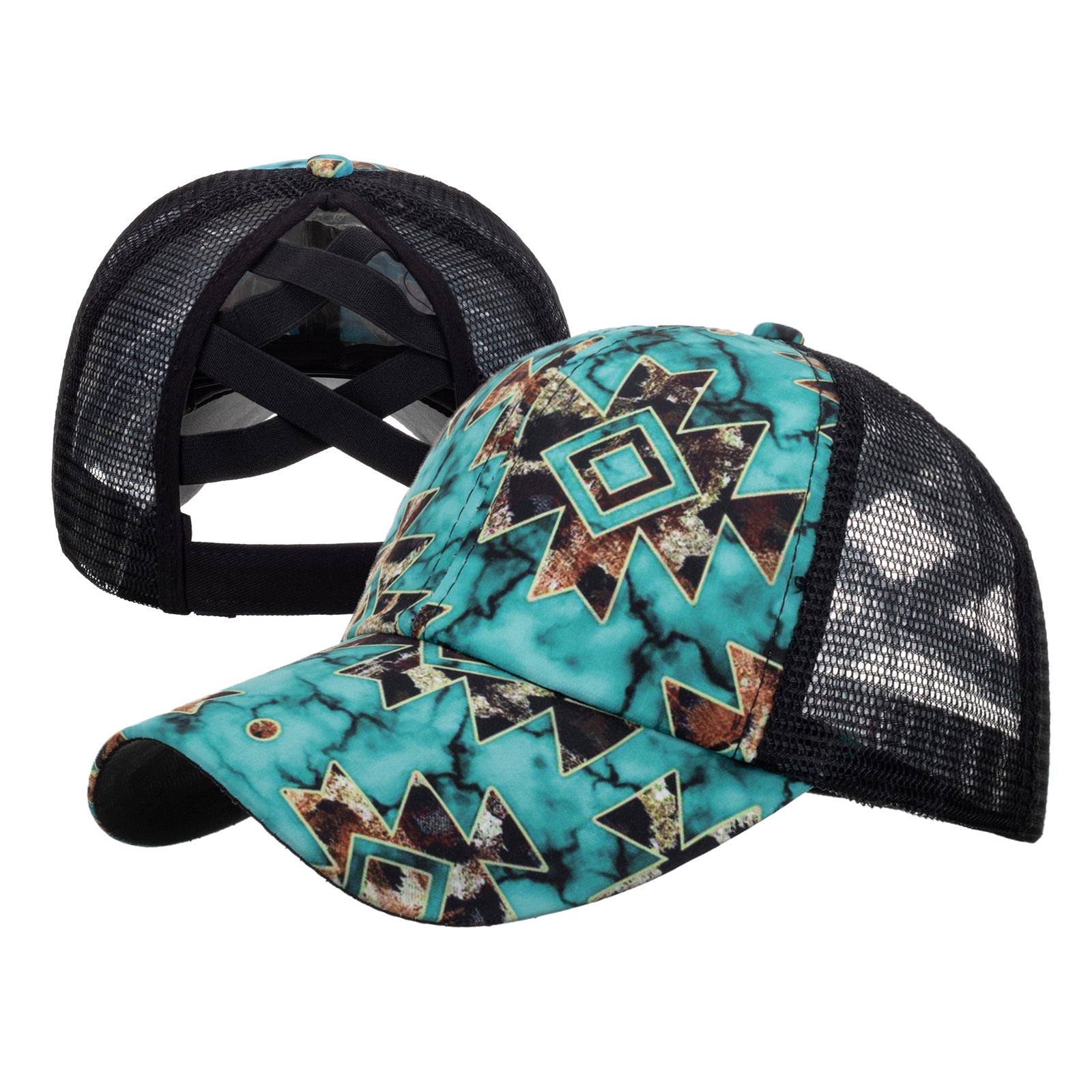 Wholesale Cotton Polyester Cross Ponytail Baseball Hats