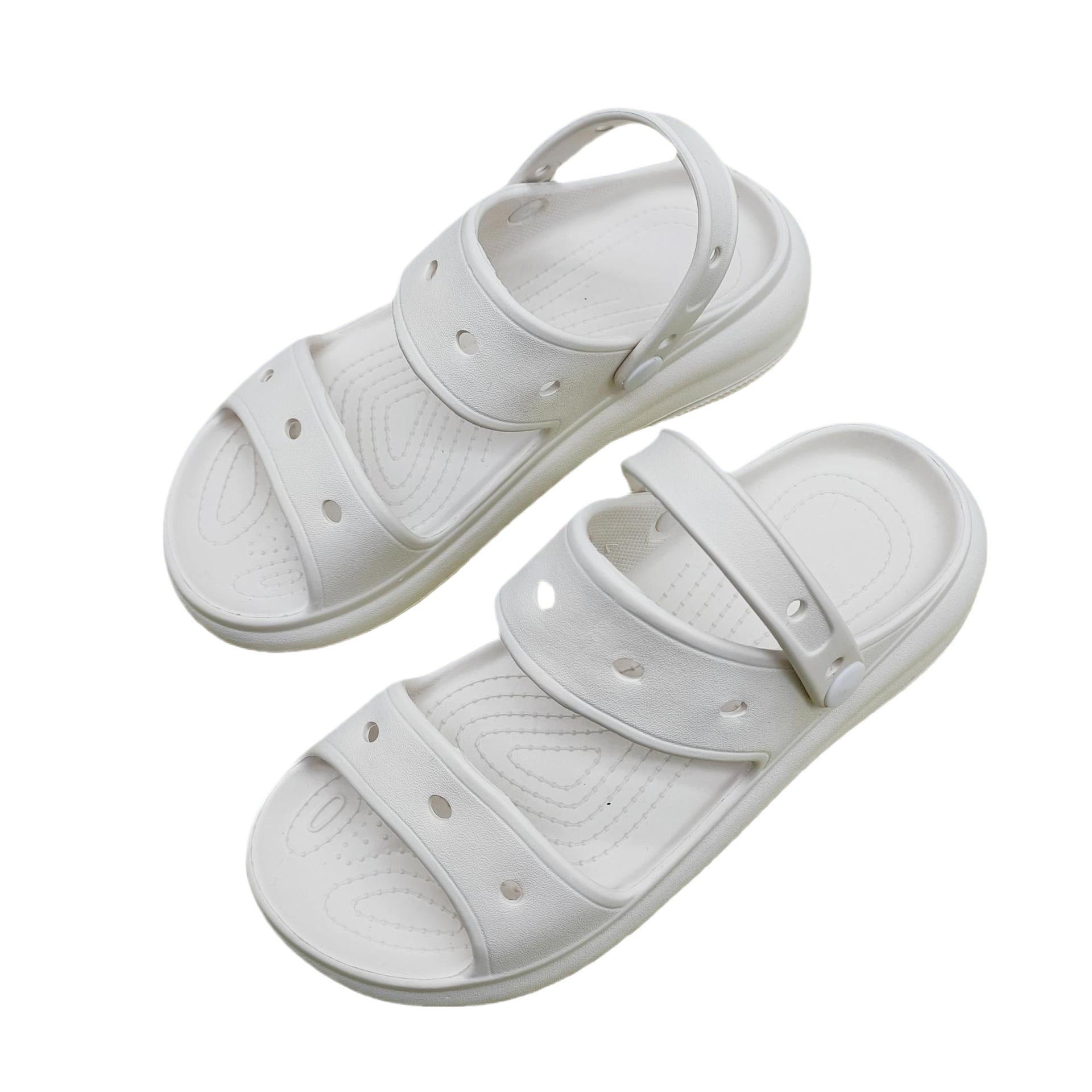 Wholesale Thick-soled Double-strap Sandals for Outer Wear Women's Pure Color Flip-flops slippers