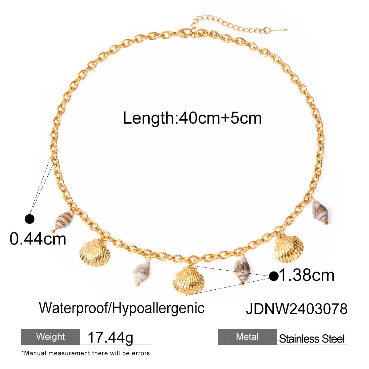 Wholesale Summer Ocean Starfish Shell Conch 18k Gold Stainless Steel Bracelet