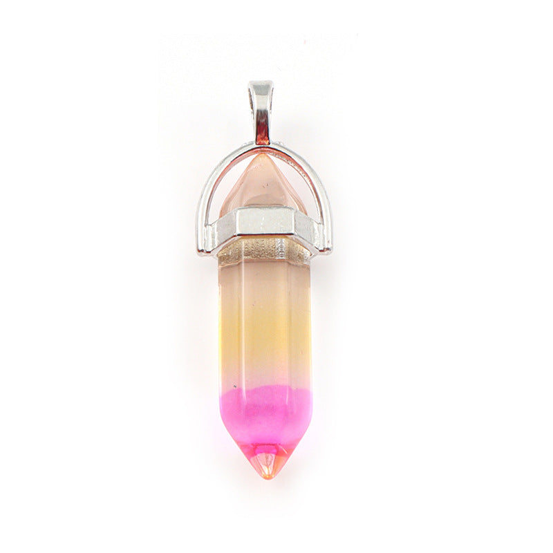 Wholesale Crystal Hexagonal Bullet Hexahedron Necklace Accessories