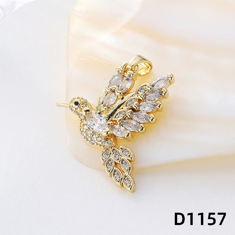 Wholesale High-grade Exquisite Bird Necklace Accessories Copper Plated Real Gold Color-preserving Pendant