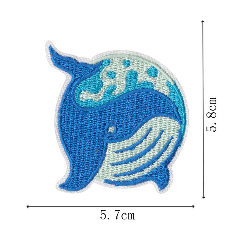 Wholesale 16 Piece Embroidered Cruise Ship Patch Set Whale Seabird Iron On Appliques For ets DIY Fashion Accessory