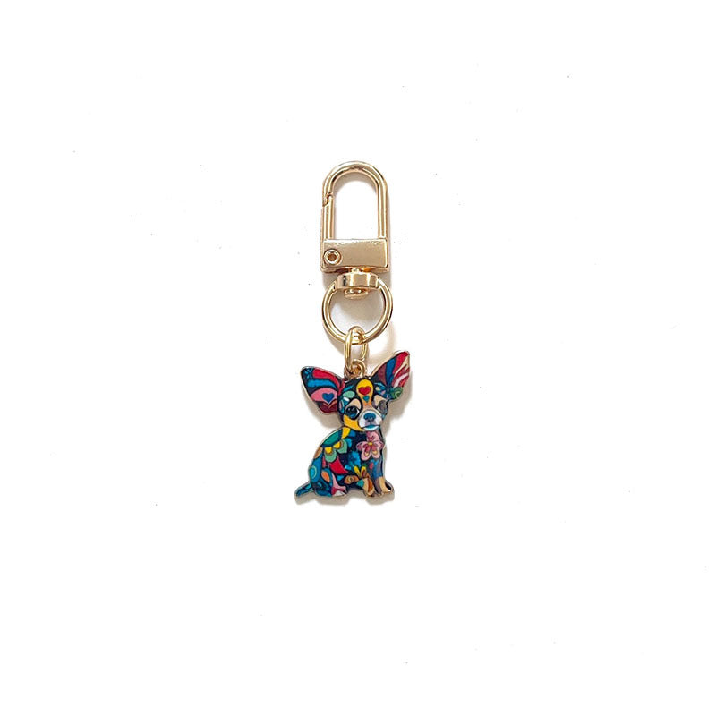 Wholesale Alloy Color Printed Bow Tie Dog Pet Metal Keychain