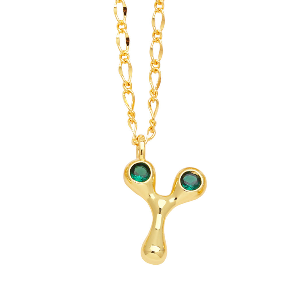 Wholesale 26 English Letters Gold Plated Necklace