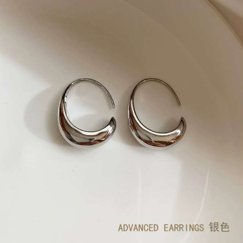 Wholesale Personalized simple glossy cold style ear ring South Korea elegant Net red style fashionable light luxury design small earrings for women