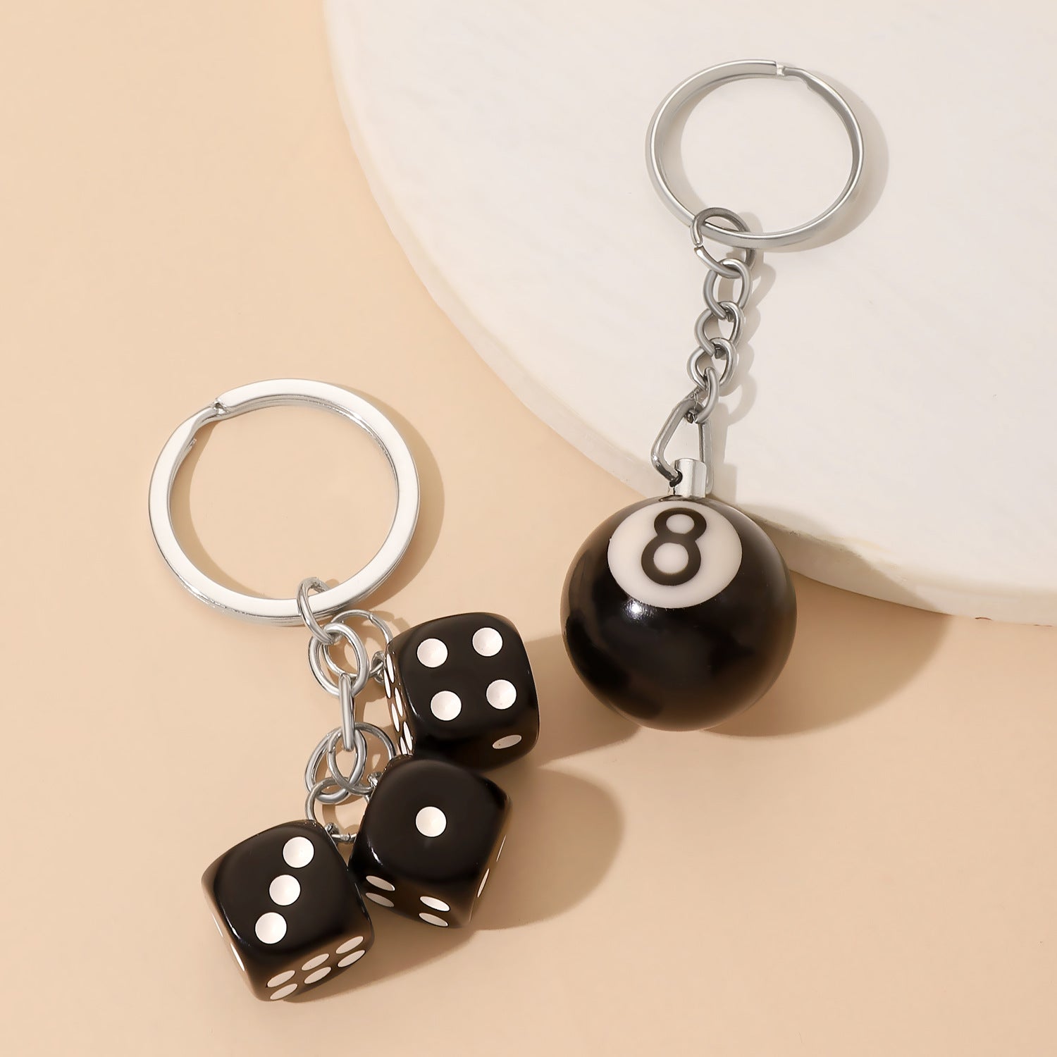 Wholesale Creative Resin Dice Keychain