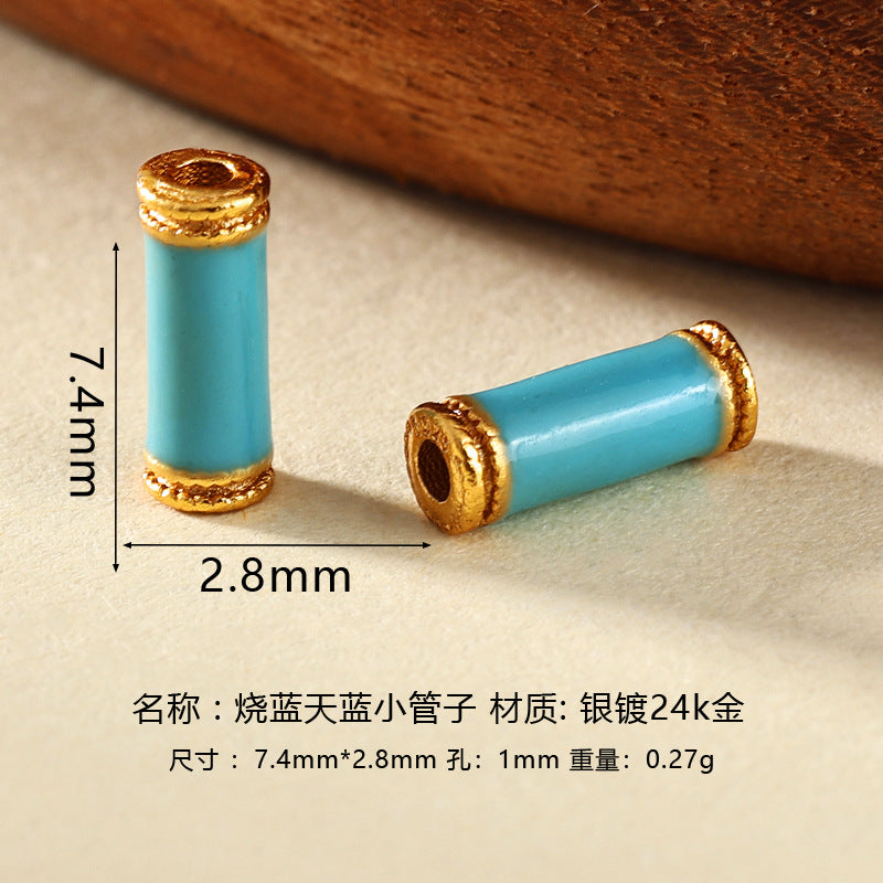 Wholesale DIY enamel multicolor barrel beads spacer beads