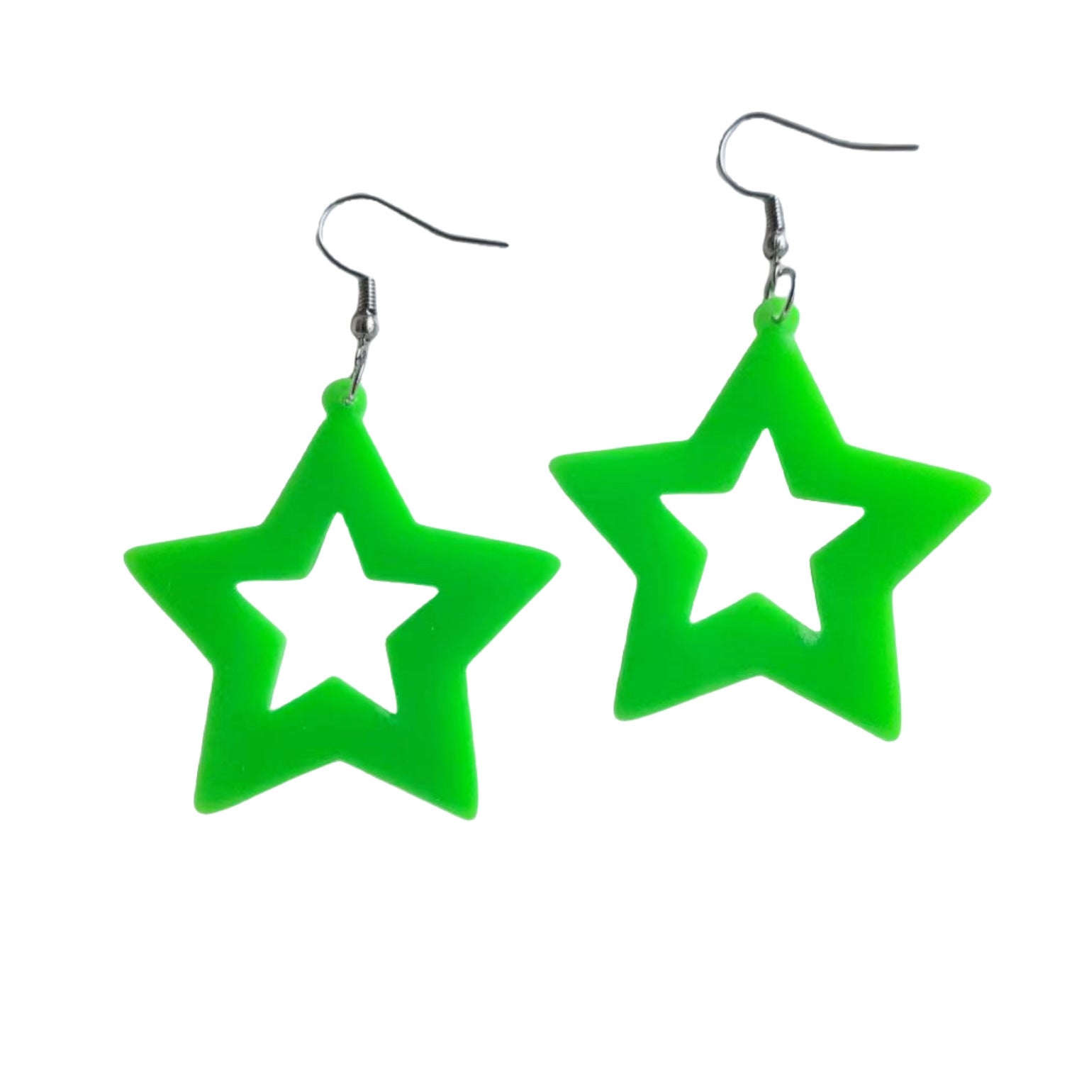 Wholesale Fluorescent Five-pointed Star Small Lightning Acrylic Earrings
