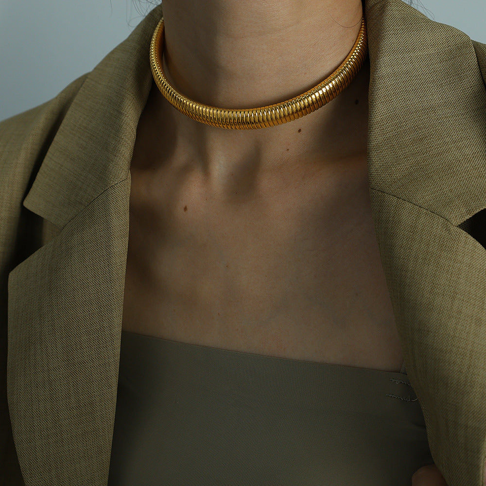 Wholesale Exaggerated Vintage Threaded Stretch Bracelet Necklace Set