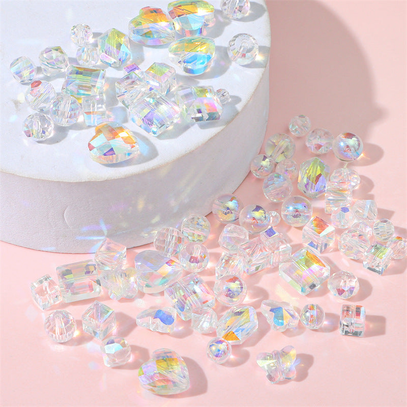 Wholesale Transparent AB Colored Peach Heart Pointed Bead Cut Bead Glass Crystal Bead