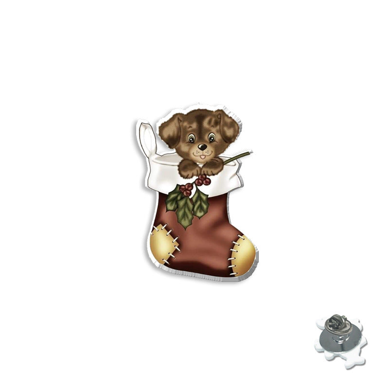 Wholesale Christmas Gift Socks Cats Dogs Shrink Brooches
