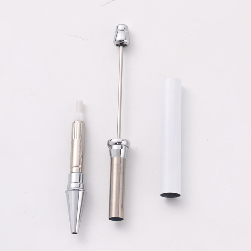 Wholesale DIY Sublimation Blank Beadable Pen Heat Transfer Printing Blank Press Plastic Bead Pen