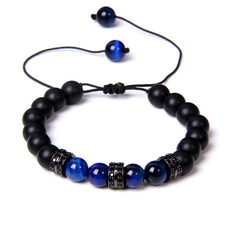 Cuentas de ojo de tigre de piedra natural al por mayor cuentas mate de micro estacionamiento tejido