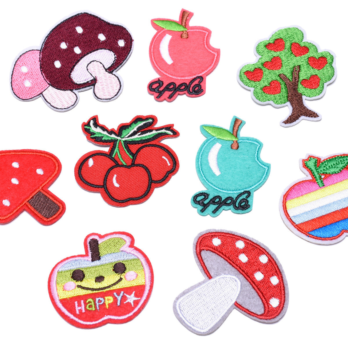Wholesale Embroidered Fruit Patches 9 Styles Strawberry Cherry Cloth Applique For Clothing Bags Hats DIY Fashion Accessory