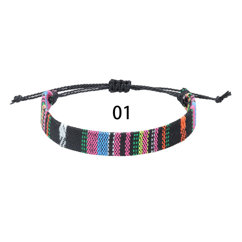 Brazalete de tela de color ancho tejido al por mayor