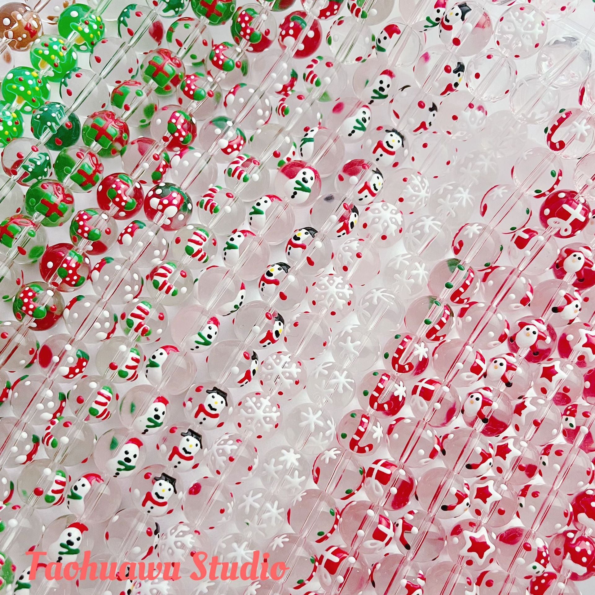 Wholesale 10pcs Santa Claus Snowflake Christmas Series Beads