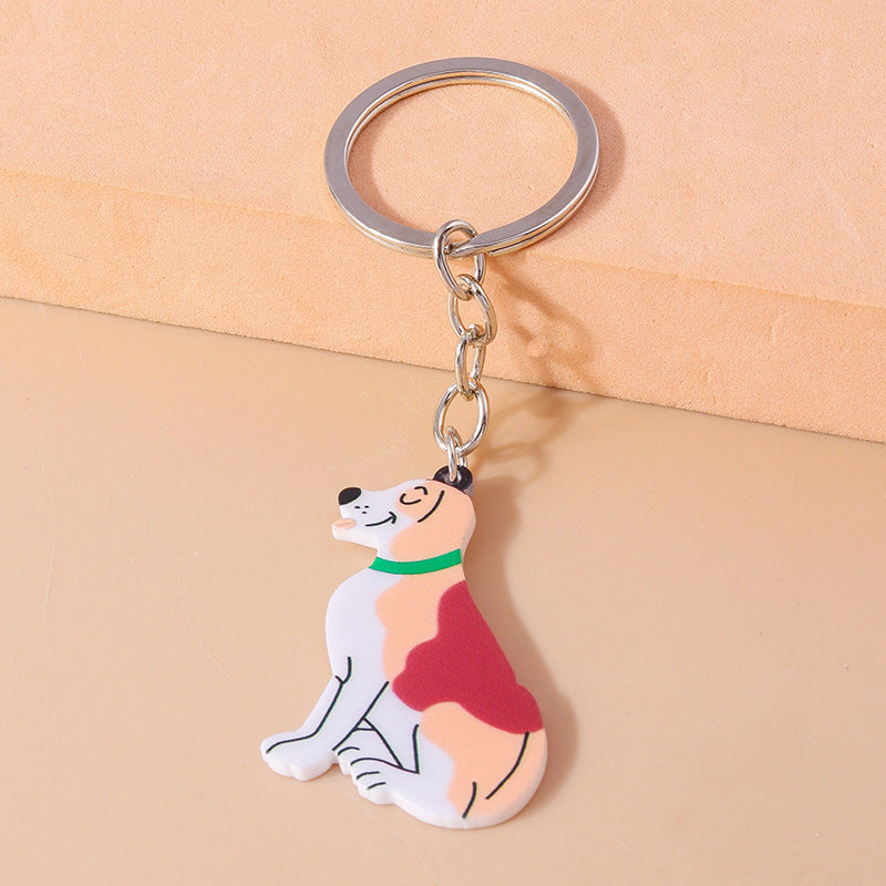 Wholesale Cartoon Cute Puppy Emoticon Pack Dog Head Acrylic Keychain