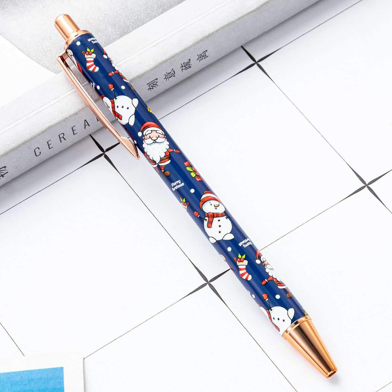 Wholesale 2pcs Pens Cartoon Creative Christmas Series Push Ballpoint Pen