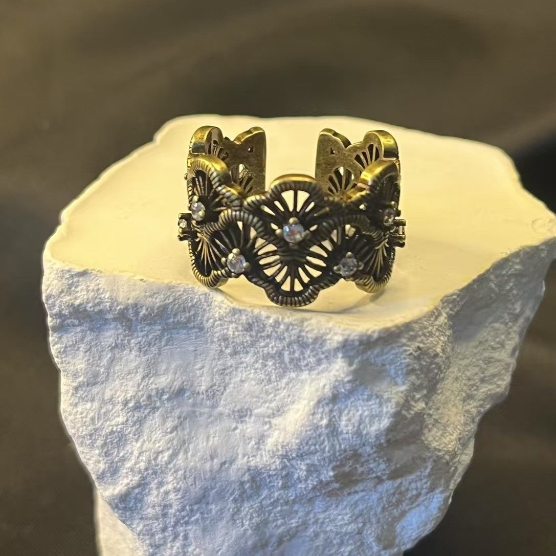 Wholesale Double Wide Lace Scalloped Ring