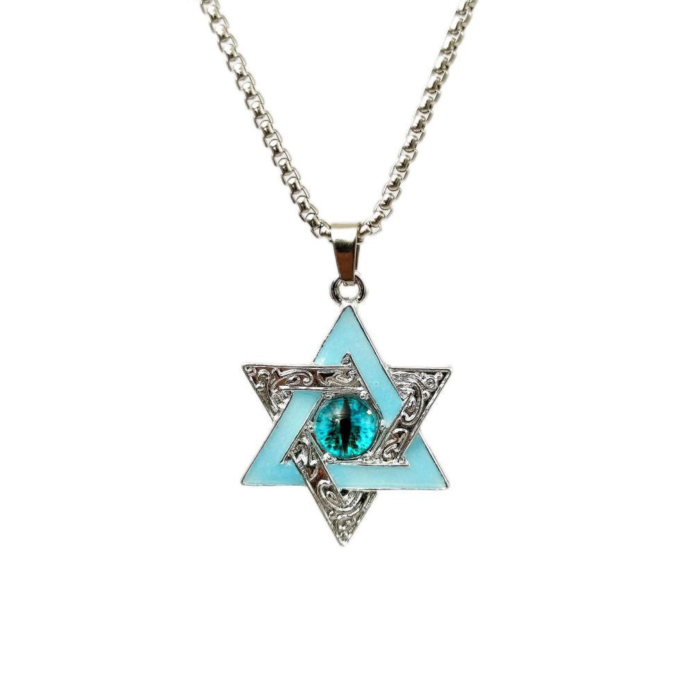 Wholesale Luminous Six-Pointed Star Demon's Eye Necklace