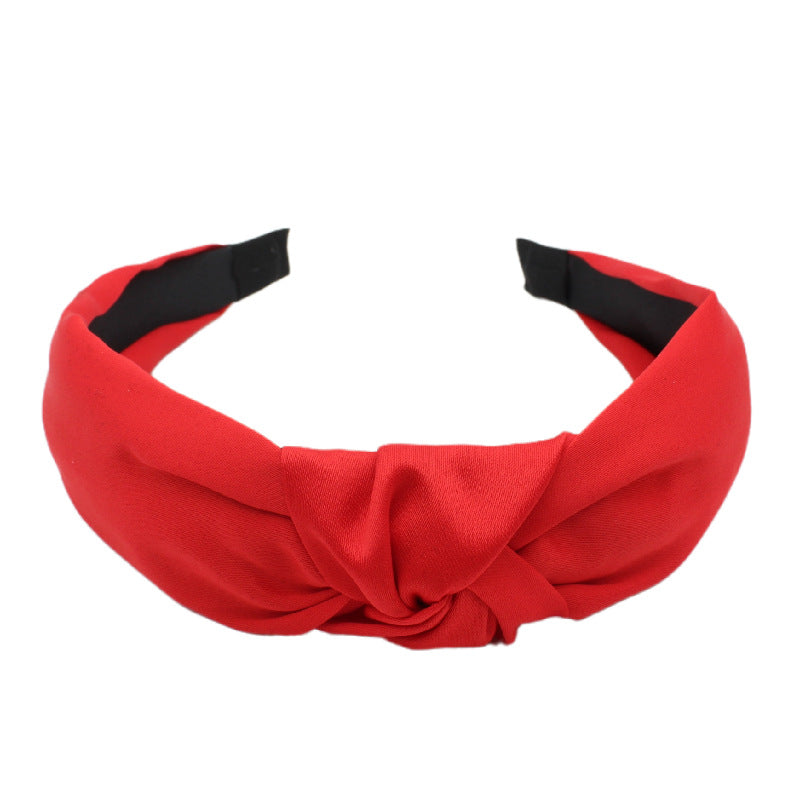 Wholesale Fabric Solid Color Cross Tie Headband