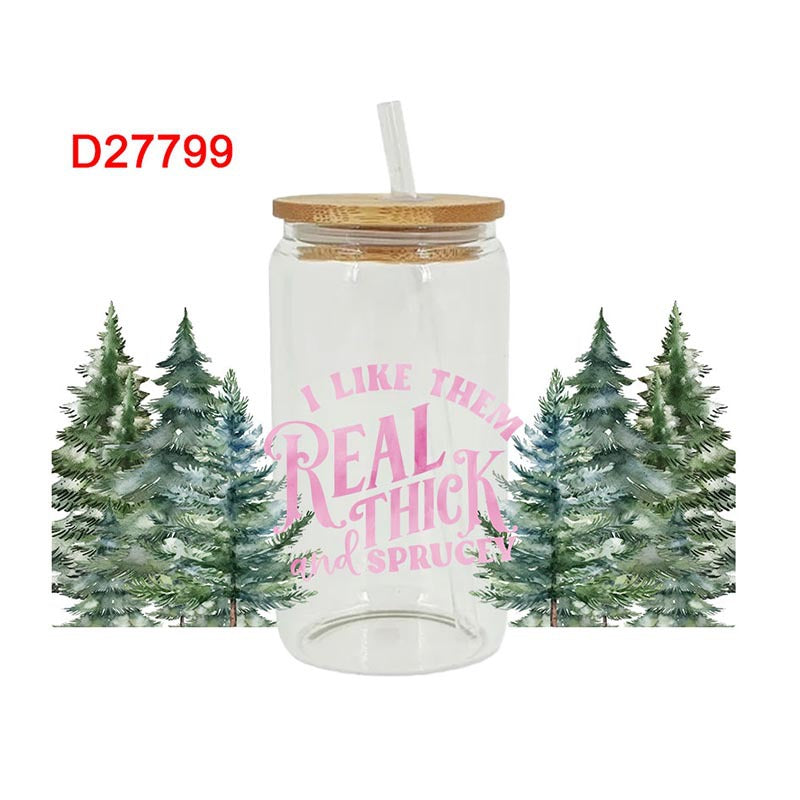 Wholesale Uv Transfer Sticker Tree Glass Cup Crystal Sticker 16oz Cup UV DTF Wraps