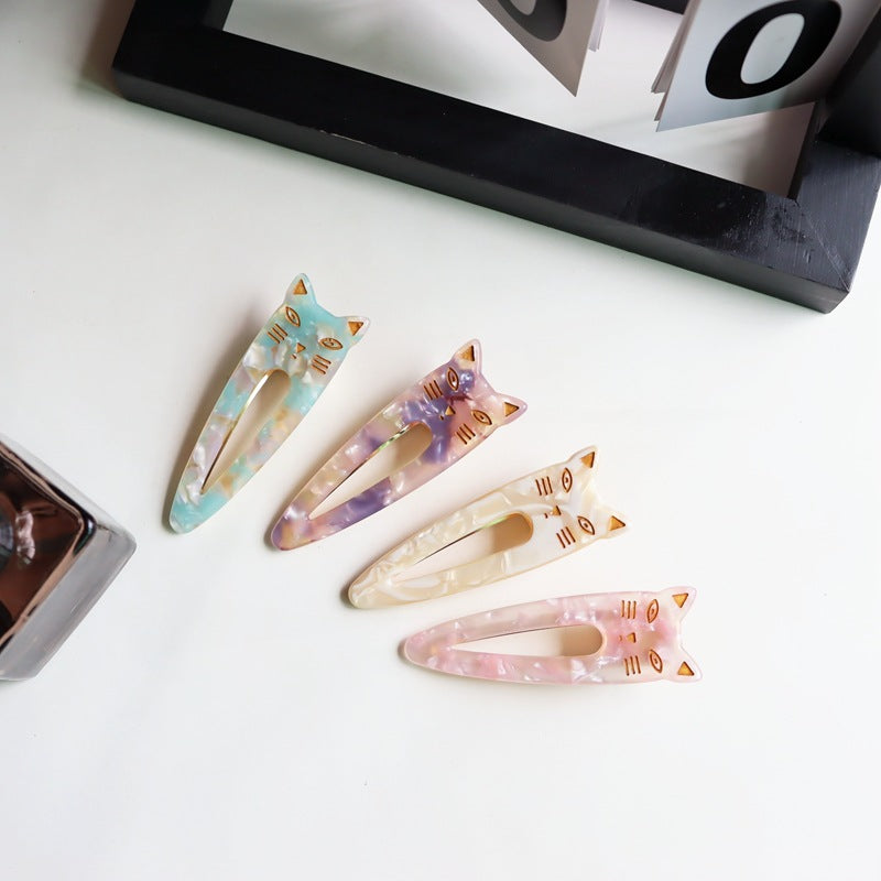 Wholesale of Cute and Sweet Cat Acetic Acid Board Hair Clips