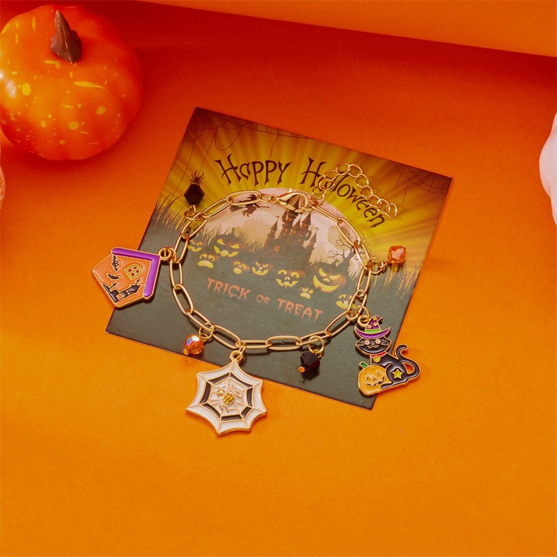 Wholesale  Pumpkin Ghost Paper Card Bracelet