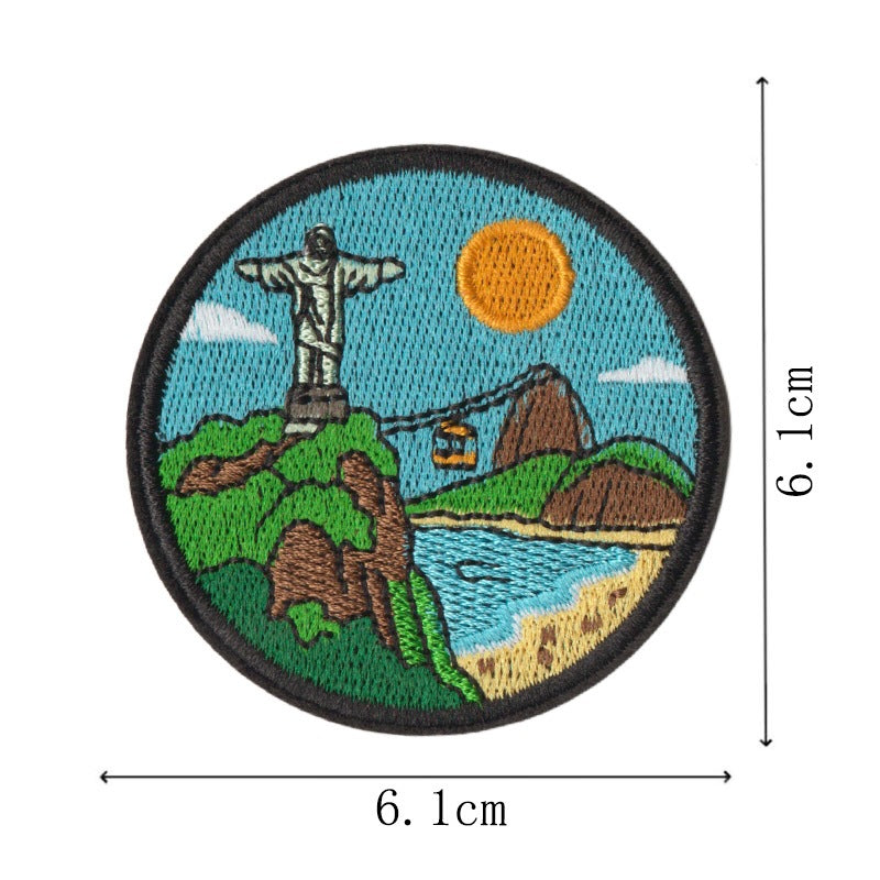 Wholesale World City Landmark Iron On Patch Set Chic DIY Travel Decorative Patches For ets Backpacks Handbags Scrapbooking Casual Craft Supply