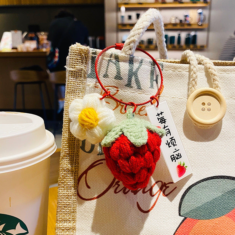 Wholesale Yarn Woven Persimmon Plush Keychain