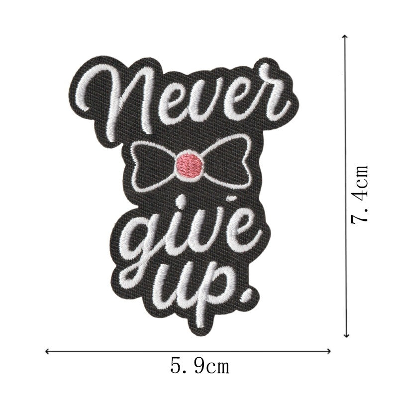 Wholesale English Letter Heart Embroidered Patches Polyester Cotton Iron On Applique For Coat Bag Decor Chic Fashion Gift Boutique Resale Set