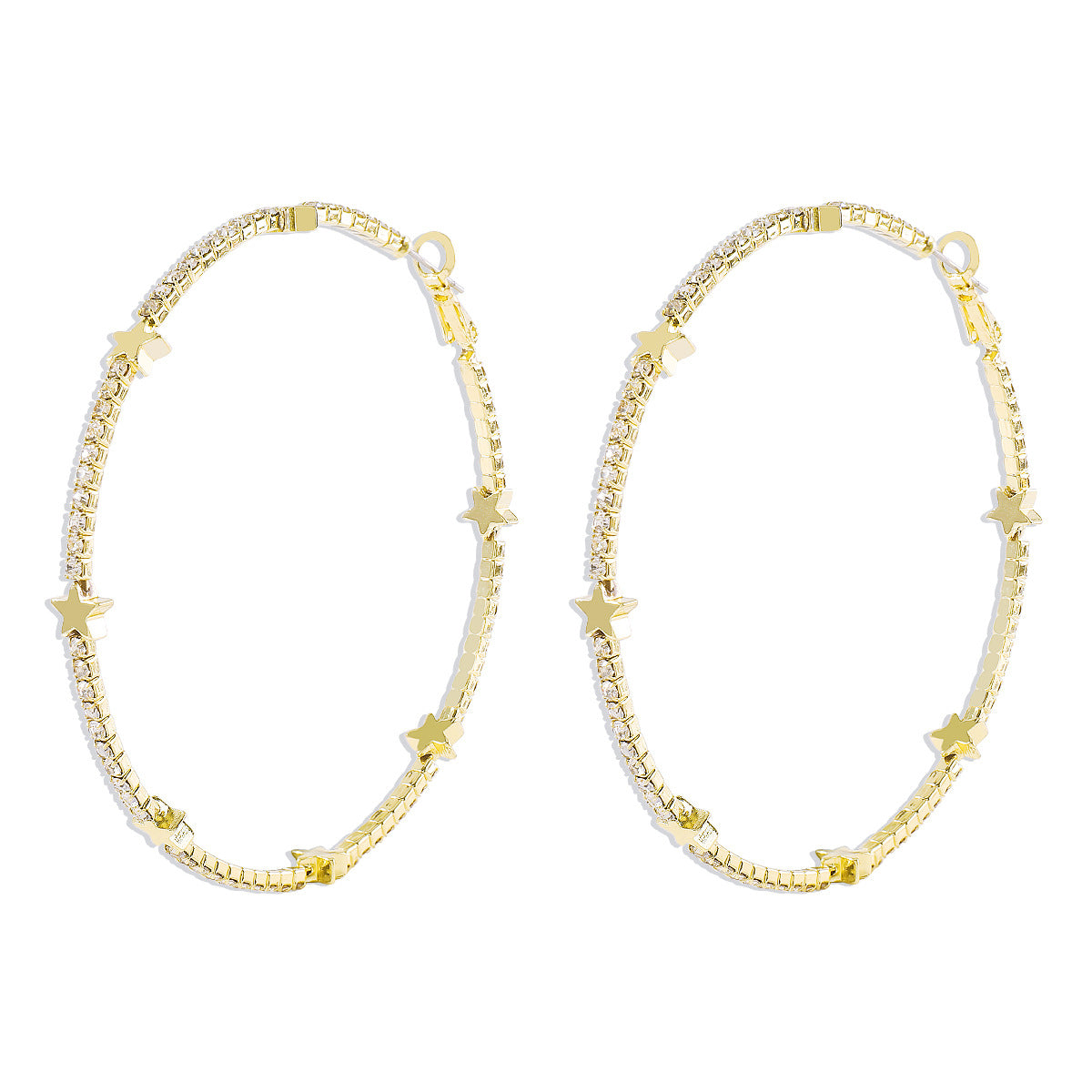 Wholesale Rhinestone Cutout Alloy Earrings