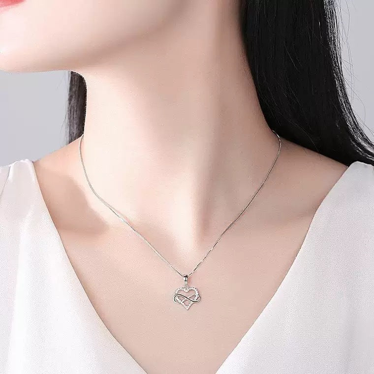 Wholesale Heart Diamond Pendant Necklace Clavicle Chain