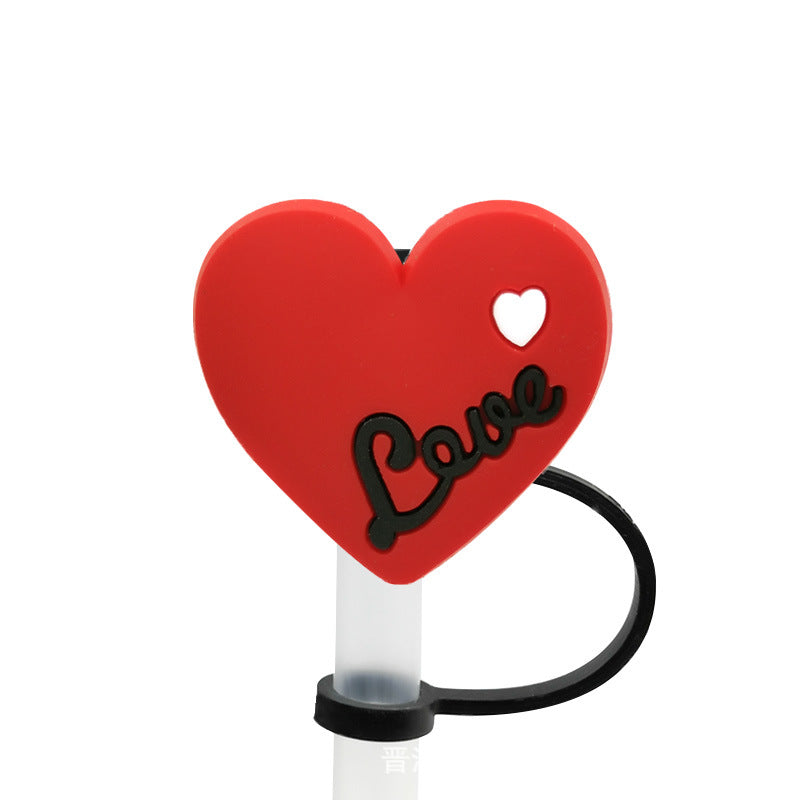 Wholesale 10PCS BOO Creative Logo Silicone Straw Tube Cap Straw Decoration