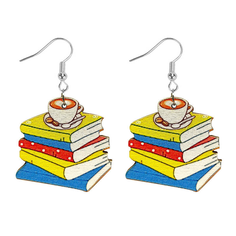 Wholesale Painted Teacher Wooden Earrings